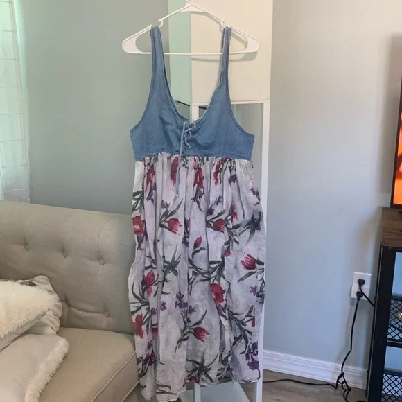 white christmas dresses Laura Denim Maxi Dress